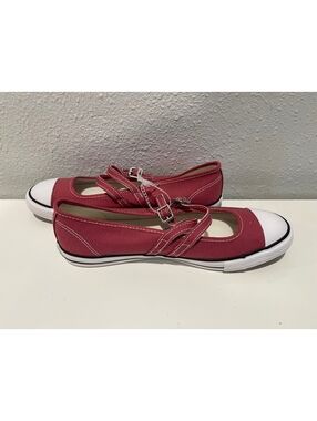 Converse Women's Red Canvas Mary Jane Sneakers Size 8.5 US